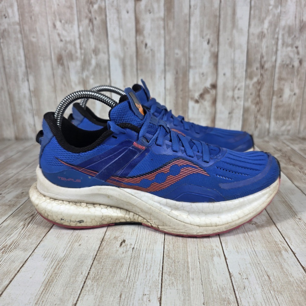 Saucony Tempus‎ Running Shoes Cushioned Athletic Blue Orange Women's Size 8